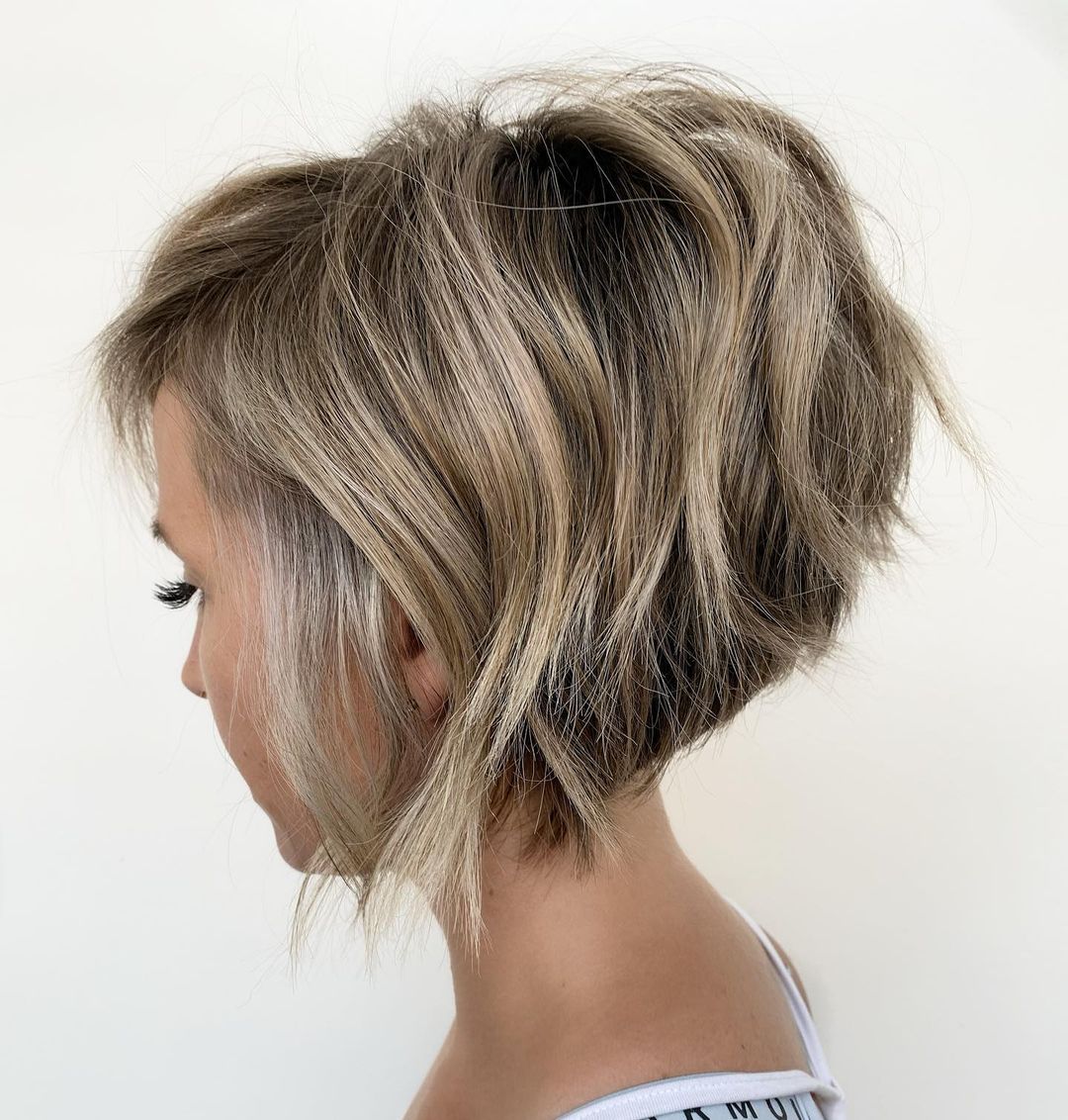 Short Inverted Bob with Shaggy Layers