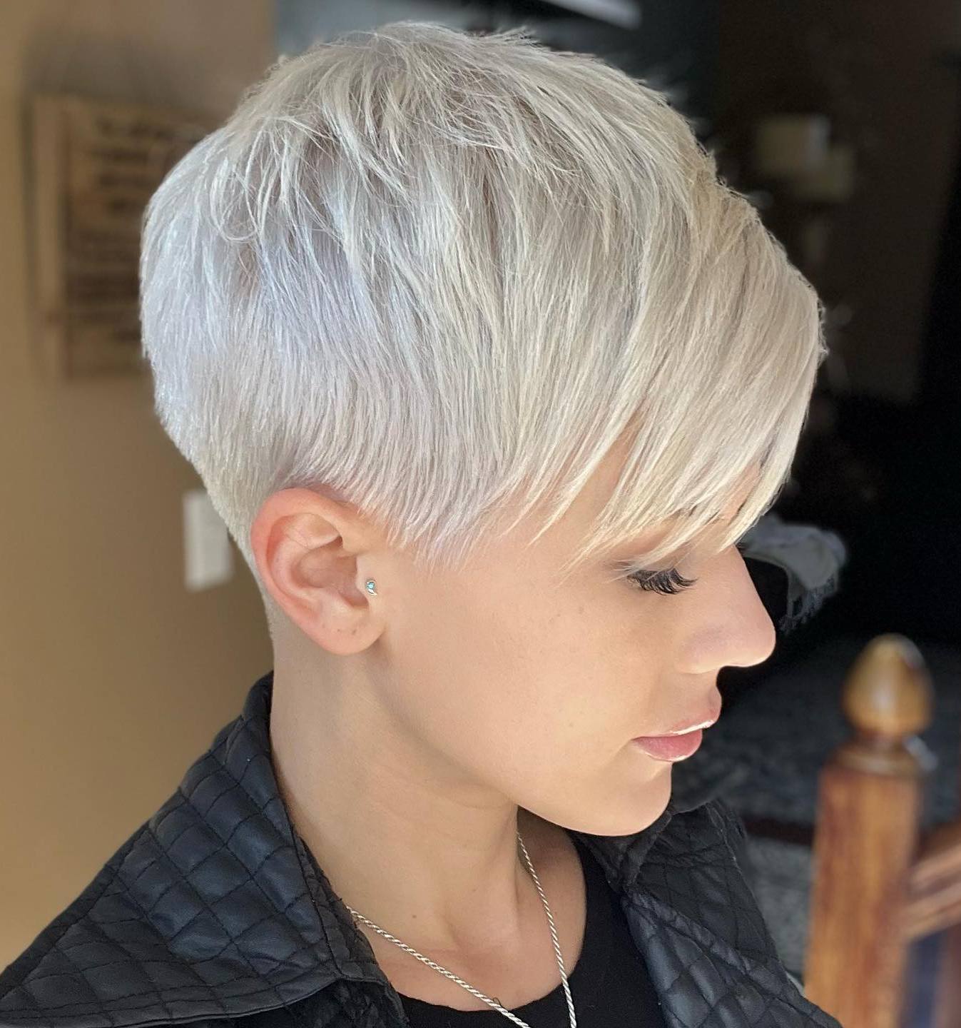 Short Textured Silver Pixie