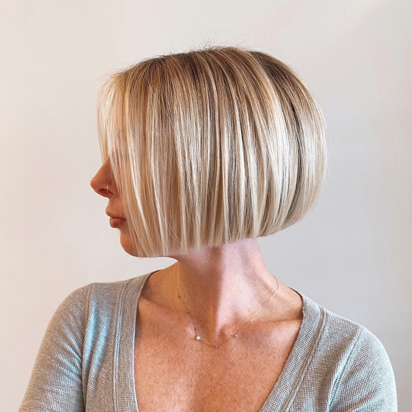 Short Polished Blonde Bob