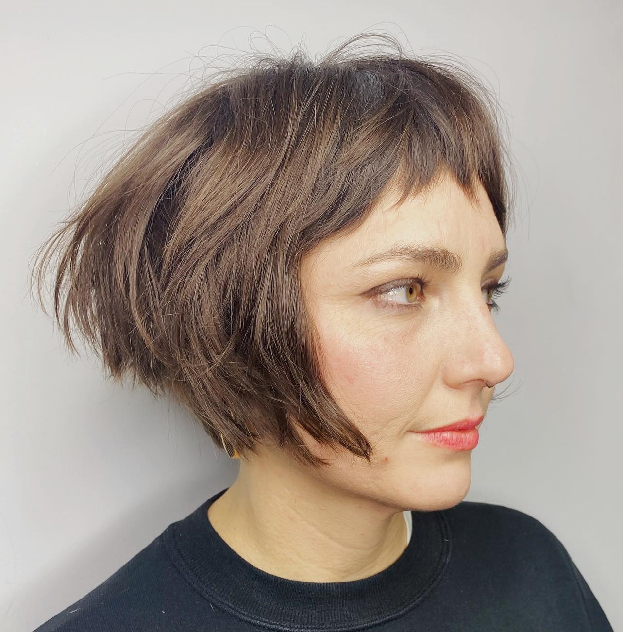 Inverted Bob Shag with Baby Bangs