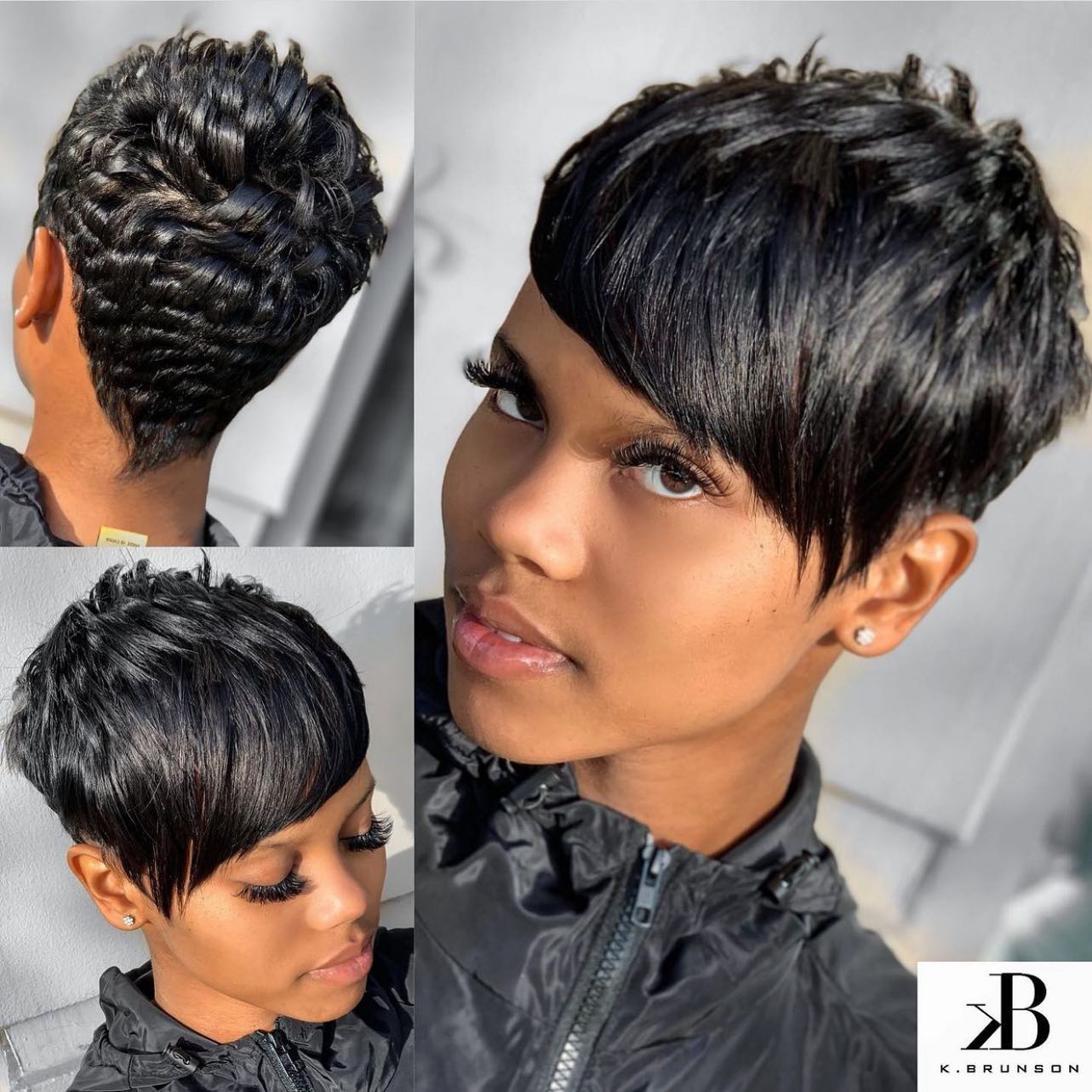 African American Black Choppy Pixie